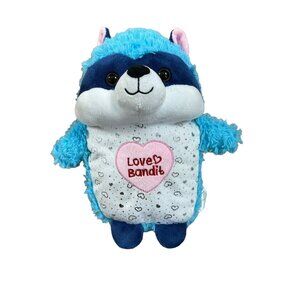 Homerbest Blue Raccoon Plush Love Bandit Valentines Heart Stuffed Animal Toy